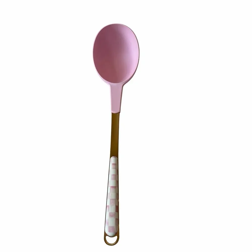 MacKenzie-Childs Rosy Check Ladle Coquette Pink and White Kitchen NEW